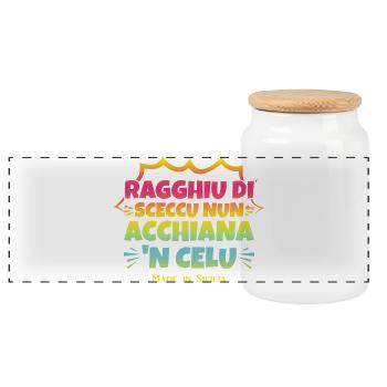 Sicily t-shirt t-shirt Sicilian proverb - Panoramic Cookie Jar with Wooden Lid - white - Front