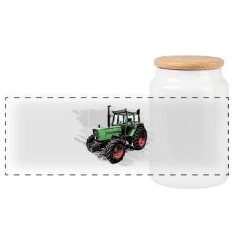 Agriculteur tracteur - Boîte à biscuits avec couvercle en bois - blanc - Devant