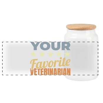 Your preferred veterinarian - Panoramic Cookie Jar with Wooden Lid - white - Front