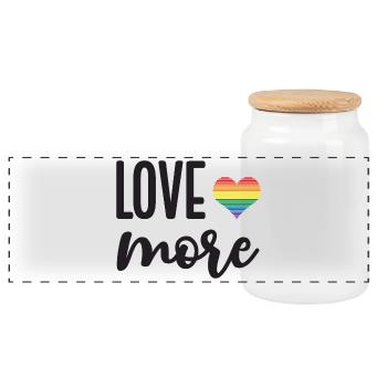 Mois de la fierté LGBT - Love More - Boîte à biscuits avec couvercle en bois - blanc - Devant