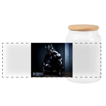Darkness devil side - Panorama Keksdose mit Holzdeckel - Weiß - Vorne