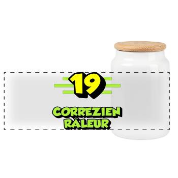 Complaining Correzien - Panoramic Cookie Jar with Wooden Lid - white - Front