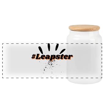 Hatch Tag Leapster Slogan - Panorama Keksdose mit Holzdeckel - Weiß - Vorne