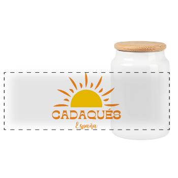 CADAQUÉS España Sun Design - Panorama Keksdose mit Holzdeckel - Weiß - Vorne