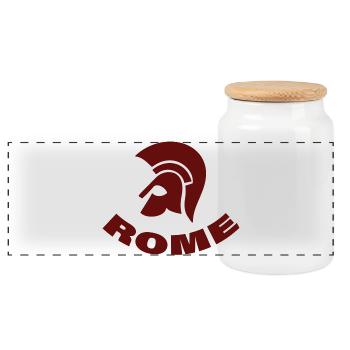 ROME - Panoramic Cookie Jar with Wooden Lid - white - Front
