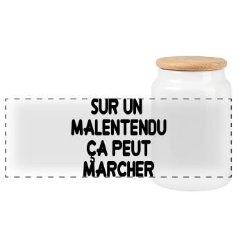 Michel Blanc - Sur un malentendu, ça peut marcher - Boîte à biscuits avec couvercle en bois - blanc - Devant