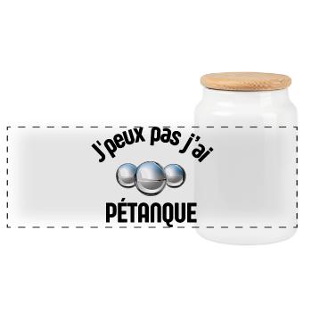 pétanque, fan de pétanque, bouliste - Boîte à biscuits avec couvercle en bois - blanc - Devant