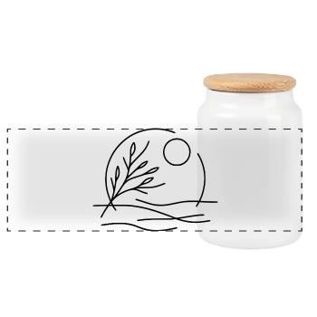 Haiku - Poetry of Nature - Panoramic Cookie Jar with Wooden Lid - white - Front