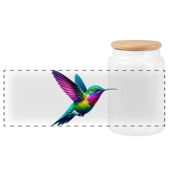 Kolibri - Panorama Keksdose mit Holzdeckel - Weiß - Vorne