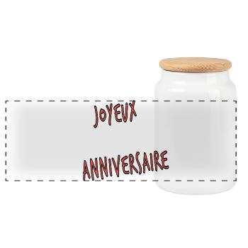 100. 100 YEARS. 100th ANNIVERSARY. BIRTHDAY 100 - Panoramic Cookie Jar with Wooden Lid - white - Front