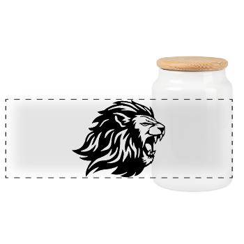 Le roi des animaux (noir) - Boîte à biscuits avec couvercle en bois - blanc - Devant