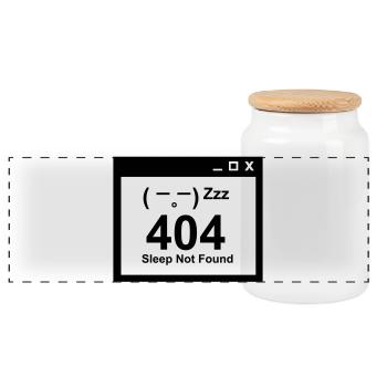 404 Sleep Not Found - Nerd Parents Design - Panoramic Cookie Jar with Wooden Lid - white - Front