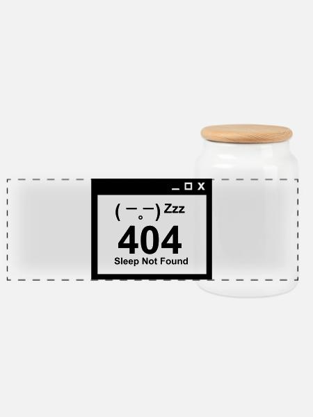 404 Sleep Not Found - Nerd Eltern Design - Panorama Keksdose mit Holzdeckel - Weiß