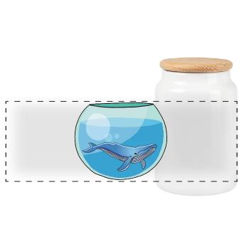Wal-Glas - Panorama Keksdose mit Holzdeckel - Weiß - Vorne