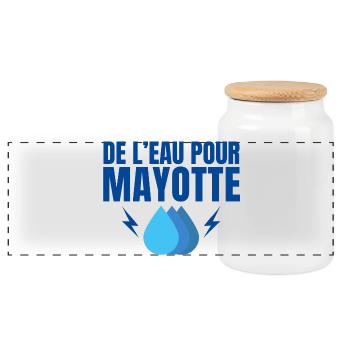Mayotte, 976, French department - Panoramic Cookie Jar with Wooden Lid - white - Front