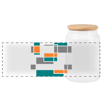 Graphique n°1 - Boîte à biscuits avec couvercle en bois - blanc - Devant