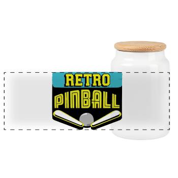 Retro pinball - Panoramic Cookie Jar with Wooden Lid - white - Front