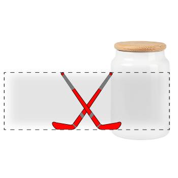 Bâtons de hockey croisés - Boîte à biscuits avec couvercle en bois - blanc - Devant