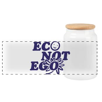 L’éco au lieu de l’ego - Boîte à biscuits avec couvercle en bois - blanc - Devant
