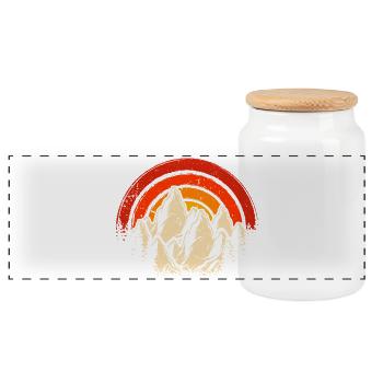 Mountains - Panoramic Cookie Jar with Wooden Lid - white - Front
