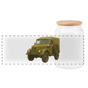 gaz 69 - Panoramic Cookie Jar with Wooden Lid - white - Front