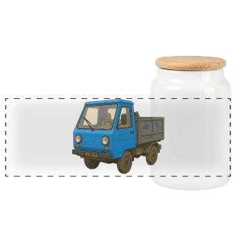 Petit Nain de Puissance - Boîte à biscuits avec couvercle en bois - blanc - Devant