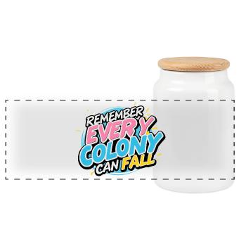 Every Colony Can Fall - Panoramic Cookie Jar with Wooden Lid - white - Front