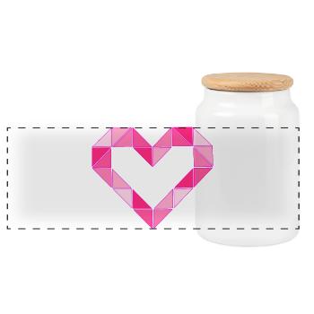 Geometric Love - Pink Edition - Panorama Keksdose mit Holzdeckel - Weiß - Vorne