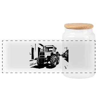 Trac-Power Classique - Boîte à biscuits avec couvercle en bois - blanc - Devant
