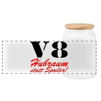 V8 displacement instead of spoiler ......................... - Panoramic Cookie Jar with Wooden Lid - white - Front