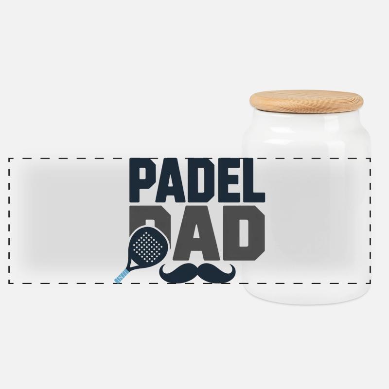 Padel-Vater - Panorama Keksdose mit Holzdeckel - Weiß
