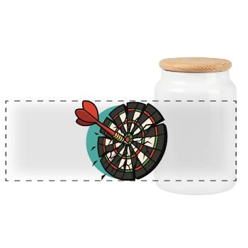 Bullseye Breaker - Panoramic Cookie Jar with Wooden Lid - white - Front