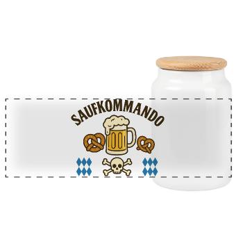 Booze Squad / Chemise de l’équipe Saying - Boîte à biscuits avec couvercle en bois - blanc - Devant