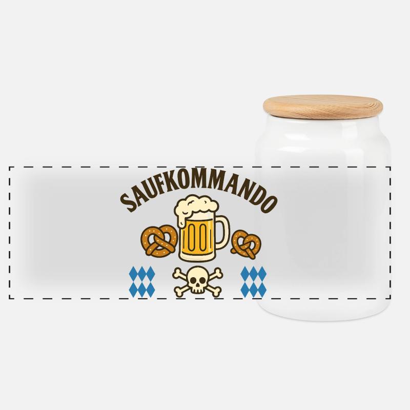Booze Squad / Chemise de l’équipe Saying - Boîte à biscuits avec couvercle en bois - blanc