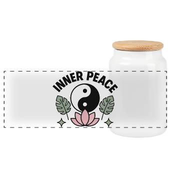 inner peace - Panorama Keksdose mit Holzdeckel - Weiß - Vorne