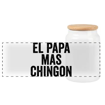 El Papa Mas Chingon - Boîte à biscuits avec couvercle en bois - blanc - Devant