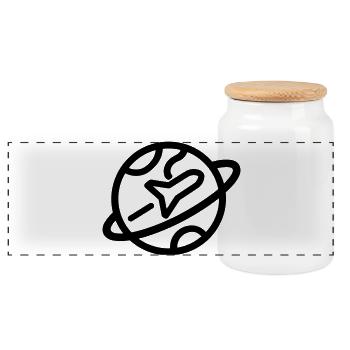 Voyage Monde - Boîte à biscuits avec couvercle en bois - blanc - Devant