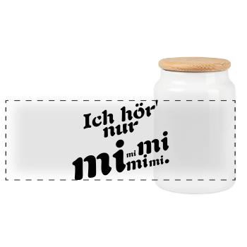 Ich hör' nur Mimi ! - Panorama Keksdose mit Holzdeckel - Weiß - Vorne