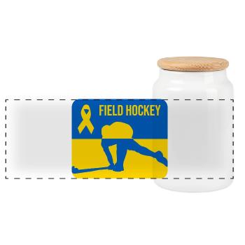 Ukraine Field Hockey Solidarity - Panoramic Cookie Jar with Wooden Lid - white - Front