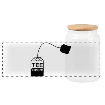 Tee_Kaffee_Earl_Grey_Teetrinker_Teesorten - Panorama Keksdose mit Holzdeckel - Weiß - Vorne