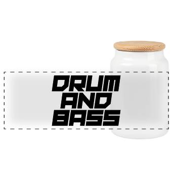 Conception audacieuse du logo Drum and Bass - Boîte à biscuits avec couvercle en bois - blanc - Devant