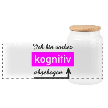 Cognitive Thinker Personalized Design - Panoramic Cookie Jar with Wooden Lid - white - Front