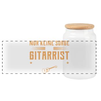 Gitarrist_ist_jetzt_da_-_Gitarre_Musiker - Panorama Keksdose mit Holzdeckel - Weiß - Vorne