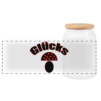 Lucky Guy - Modern Talisman & Lucky - Panoramic Cookie Jar with Wooden Lid - white - Front