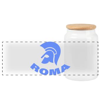 Rom - Boîte à biscuits avec couvercle en bois - blanc - Devant