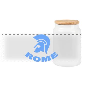 Rome - Boîte à biscuits avec couvercle en bois - blanc - Devant