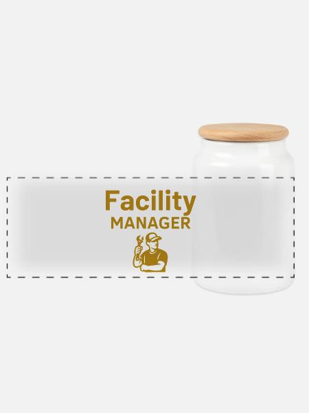 Facility Manager - Panorama Keksdose mit Holzdeckel - Weiß