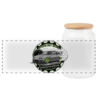 Machine de drift bavaroise - Boîte à biscuits avec couvercle en bois - blanc - Devant