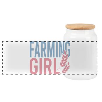 Fille d’agriculteur - Boîte à biscuits avec couvercle en bois - blanc - Devant