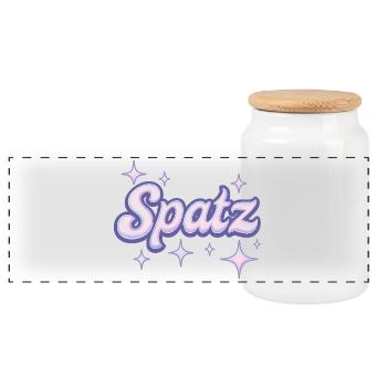 Spatz / Y2K Design - Boîte à biscuits avec couvercle en bois - blanc - Devant